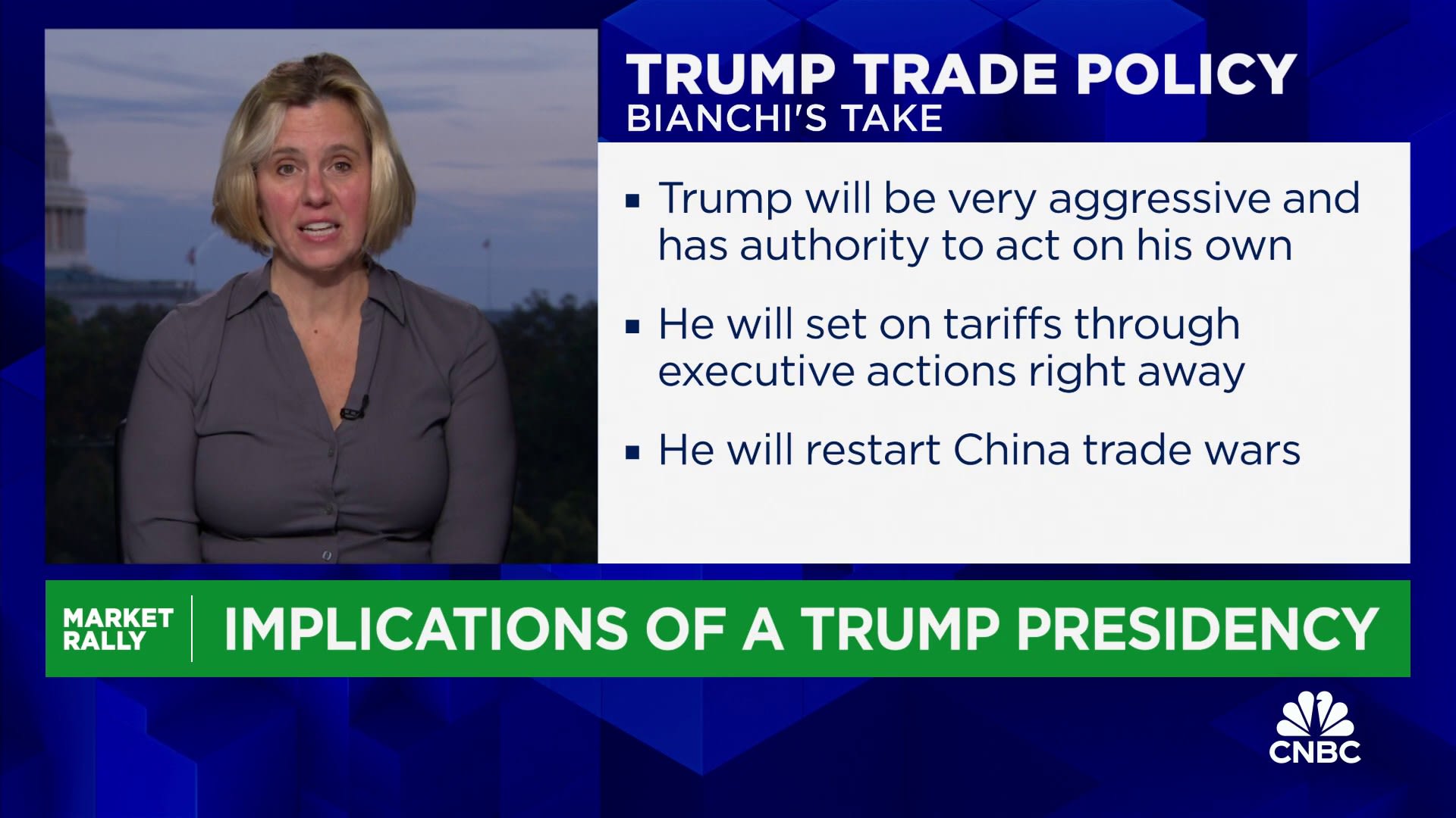 Trump will restart the China trade wars with tariff policy, says Evercore ISI's Sarah Bianchi