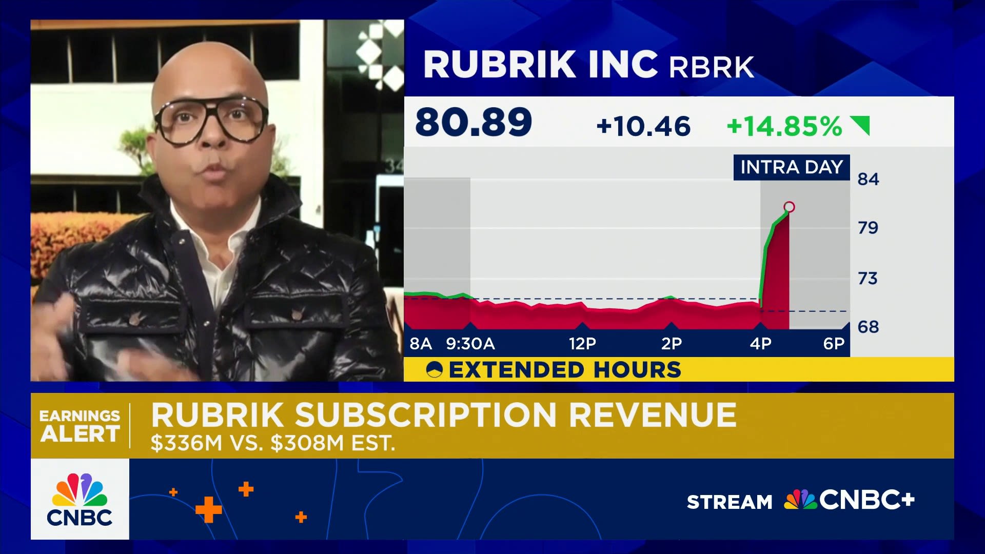 Rubrik CEO Bipul Sinha talks quarterly results as stock pops on results