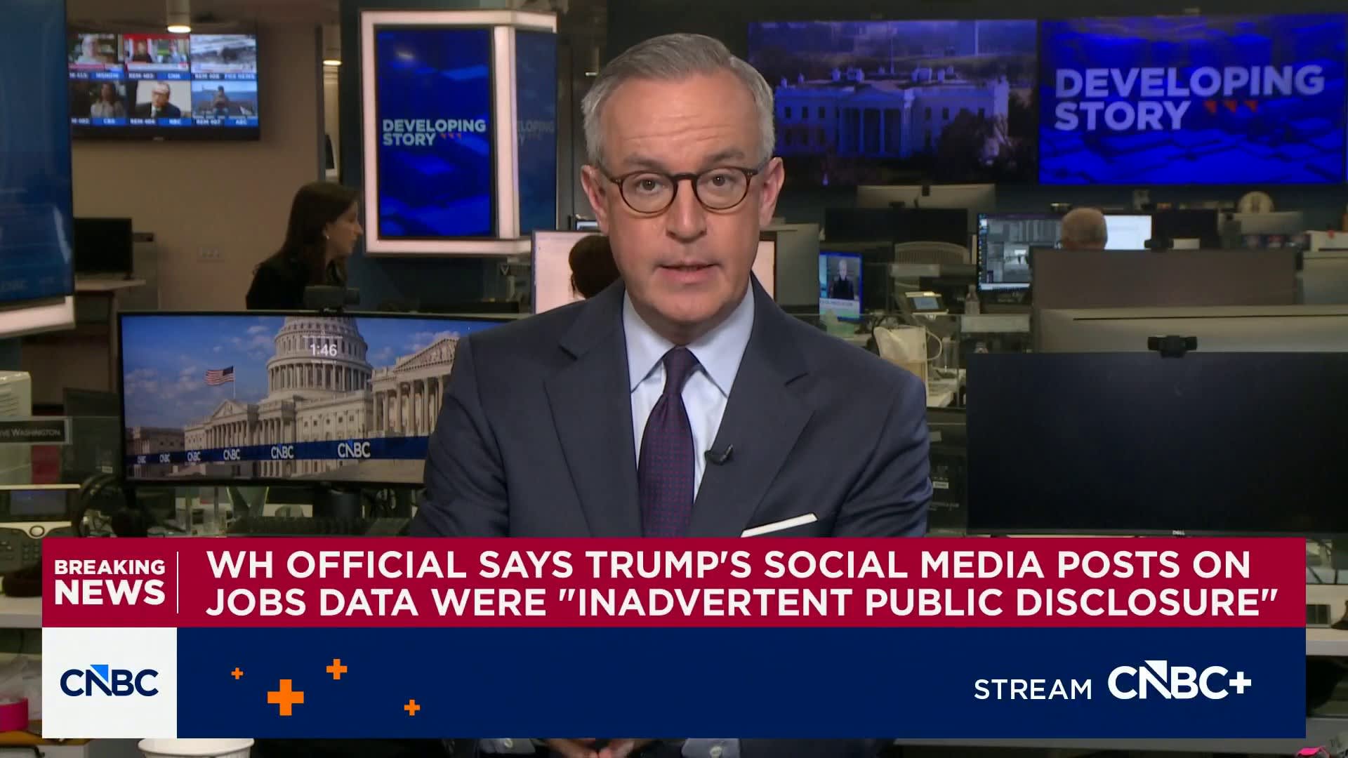 White House official: Trump's social media posts on jobs data were 'inadvertent public disclosure'